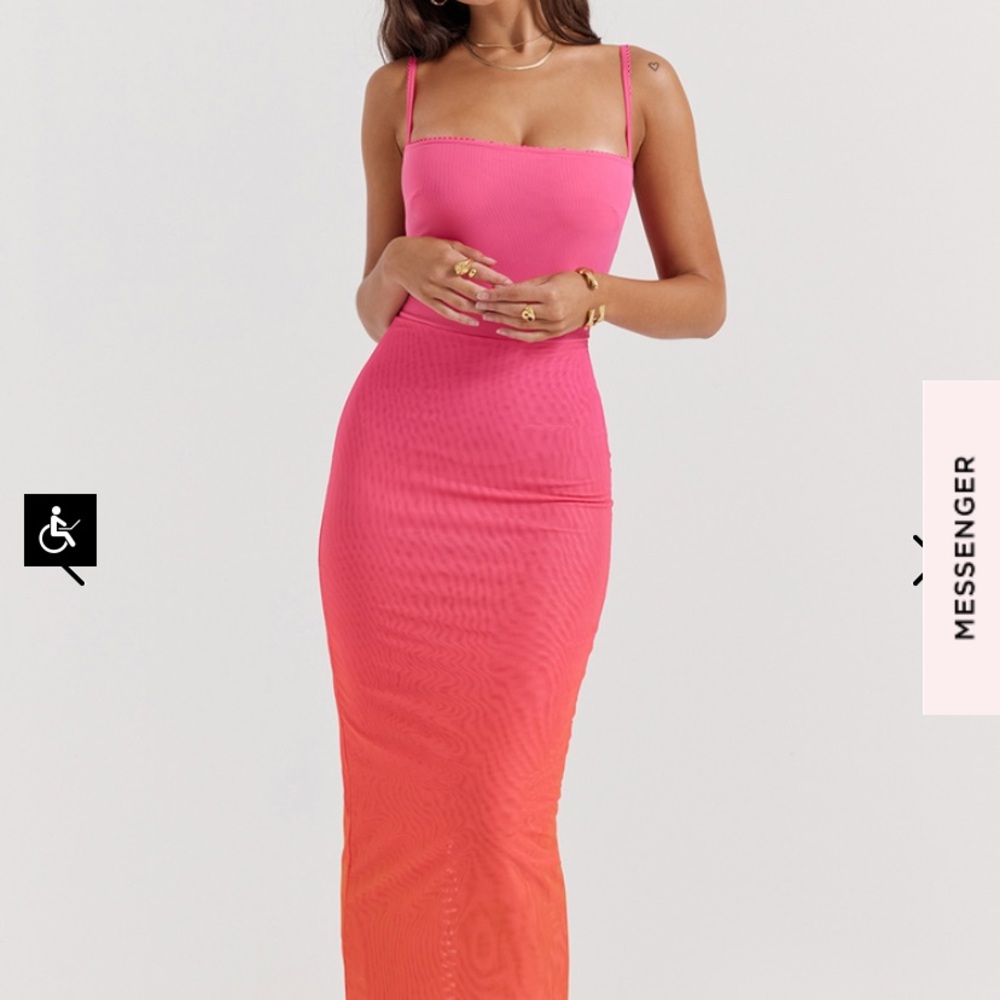 HOUSE OF CB - CALISTA OMBRE FLAME MAXI DRESS